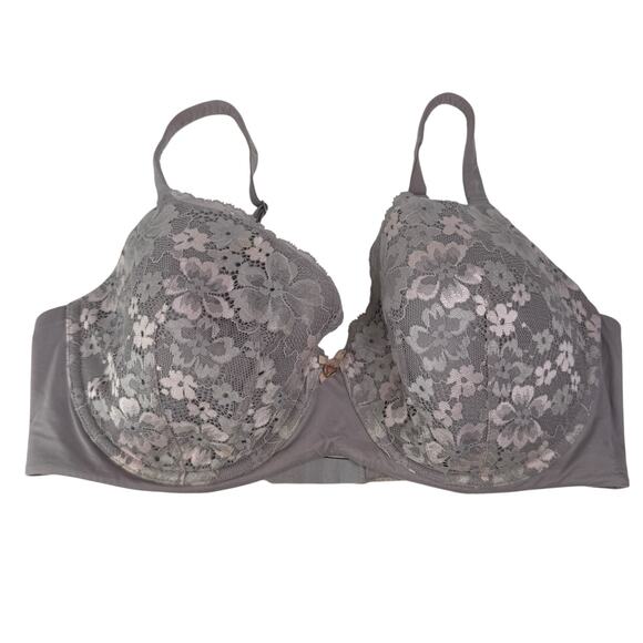 Victorias Secret Lined Demi Underwire Bra Convertible Lightly Lined Gray 38DD - Picture 1 of 7